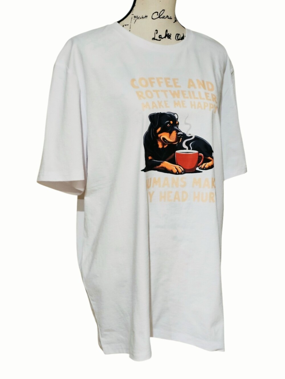 Graphic Rottweiler Coffee Tee - Short Sleeve - Picture 4 of 7